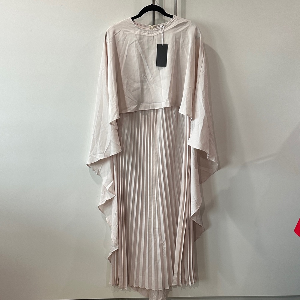 Chic Asymmetrical Cream Dress